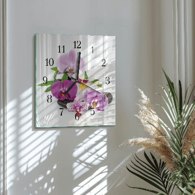 Square wall clock Orchid