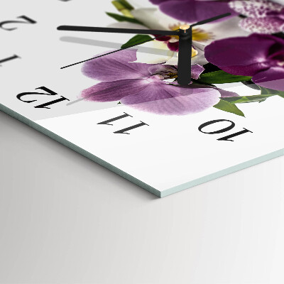 Square wall clock Orchid