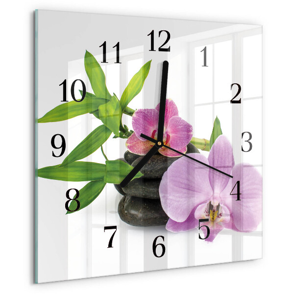 Square wall clock Orchid