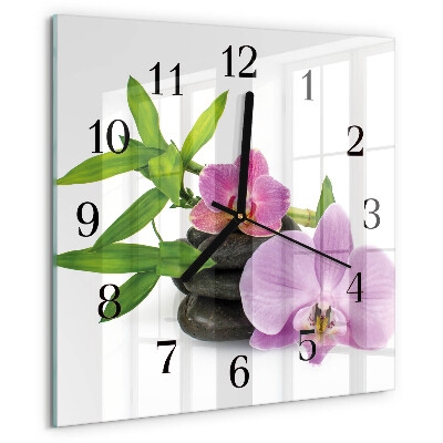 Square wall clock Orchid