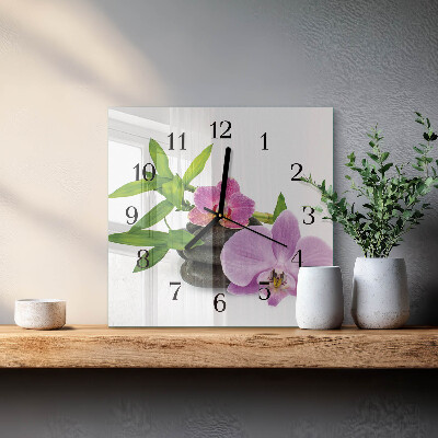 Square wall clock Orchid