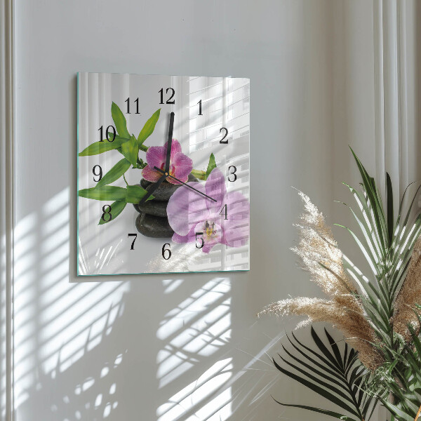 Square wall clock Orchid