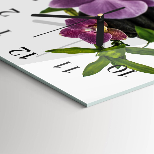 Square wall clock Orchid