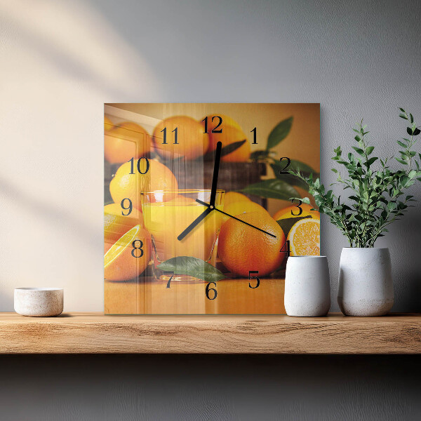 Square wall clock Oranges