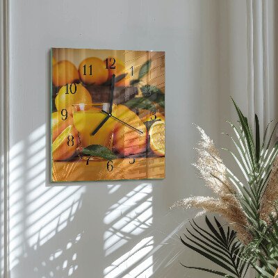 Square wall clock Oranges