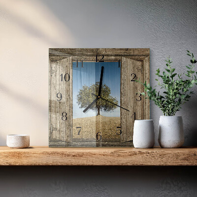 Square wall clock Tree