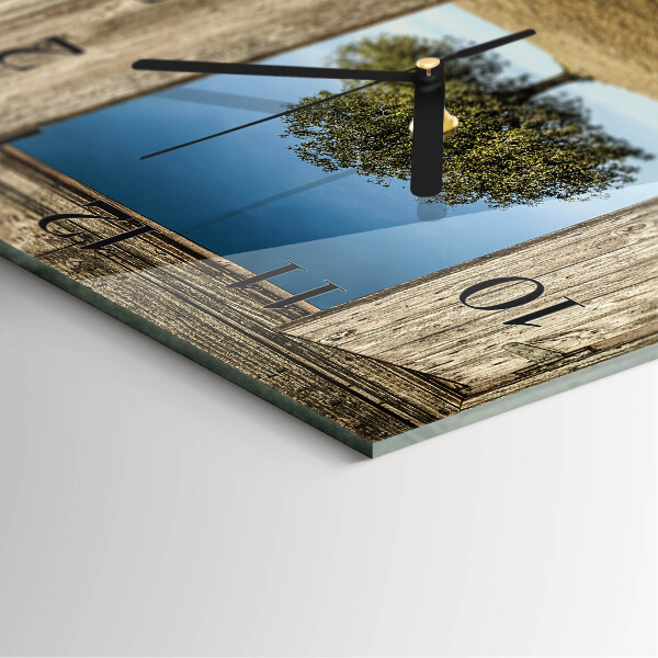 Square wall clock Tree