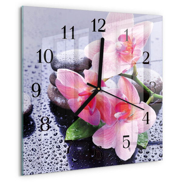 Square wall clock Orchid