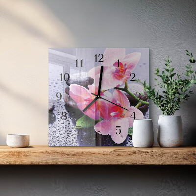 Square wall clock Orchid