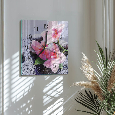 Square wall clock Orchid