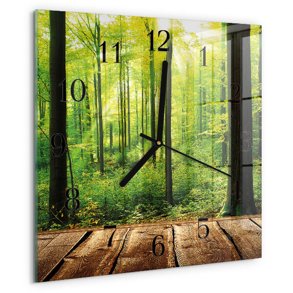 Square wall clock Forest