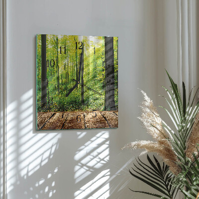 Square wall clock Forest