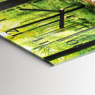 Square wall clock Forest