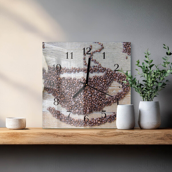 Square wall clock Coffee Beans