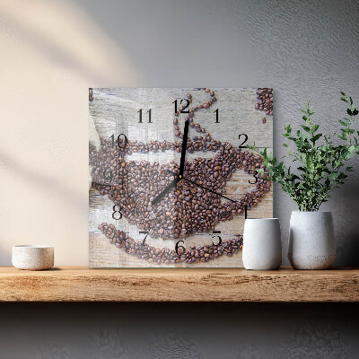 Square wall clock Coffee Beans
