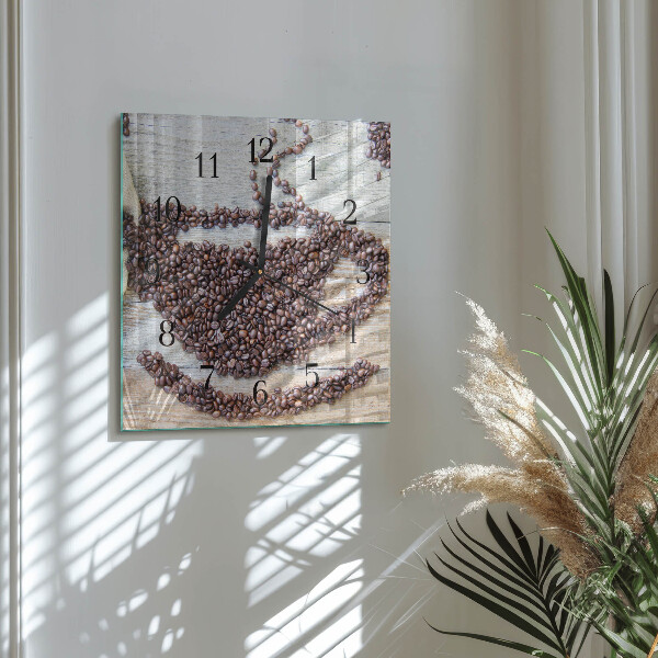 Square wall clock Coffee Beans
