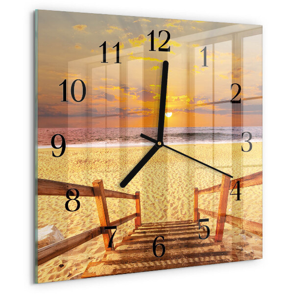 Square wall clock Beach Bridge