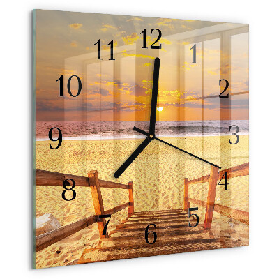 Square wall clock Beach Bridge