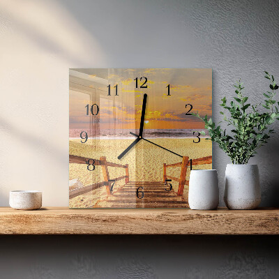 Square wall clock Beach Bridge