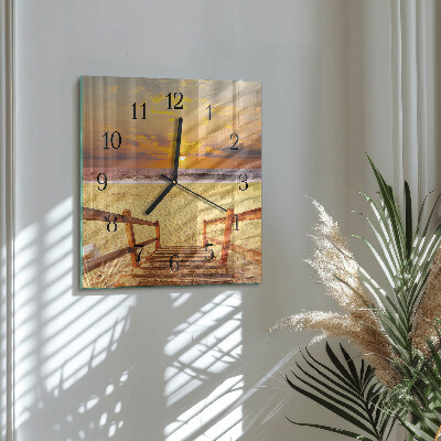 Square wall clock Beach Bridge