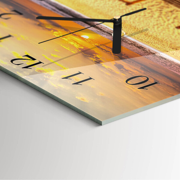 Square wall clock Beach Bridge