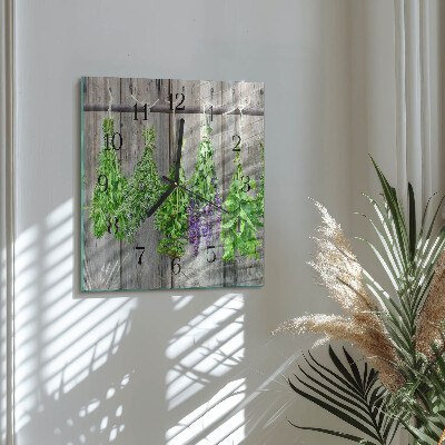 Square wall clock Herbs
