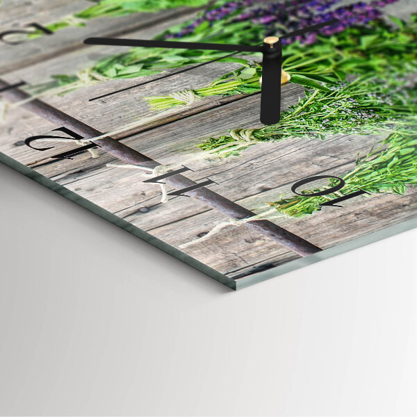 Square wall clock Herbs