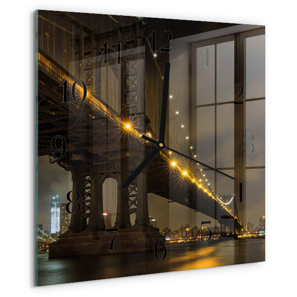 Square wall clock Night of the Bridge