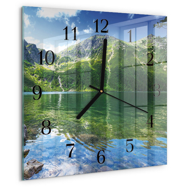 Square wall clock Mountain Lake
