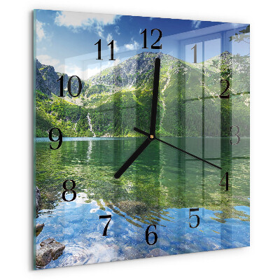 Square wall clock Mountain Lake