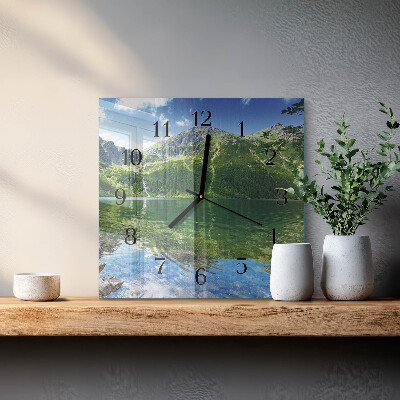 Square wall clock Mountain Lake