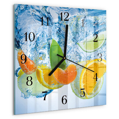 Square wall clock Citrus Plant