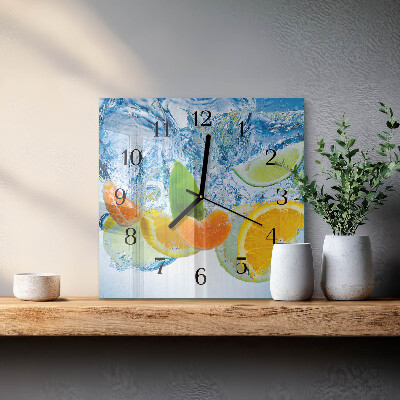 Square wall clock Citrus Plant