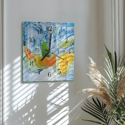 Square wall clock Citrus Plant