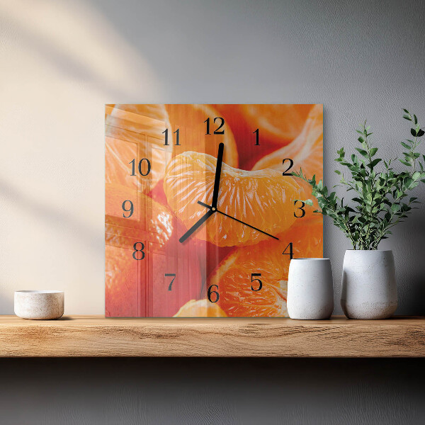 Square wall clock Tangerines