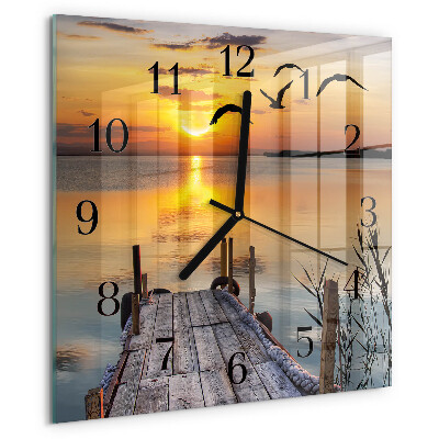 Square wall clock Bridge Lake
