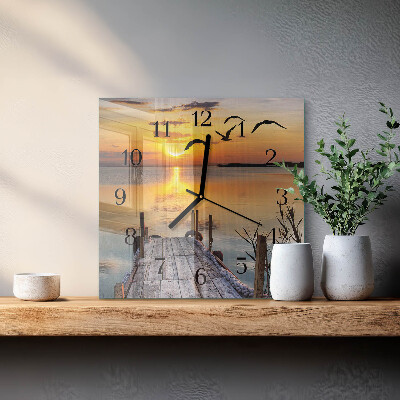 Square wall clock Bridge Lake