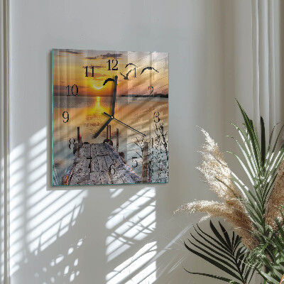 Square wall clock Bridge Lake