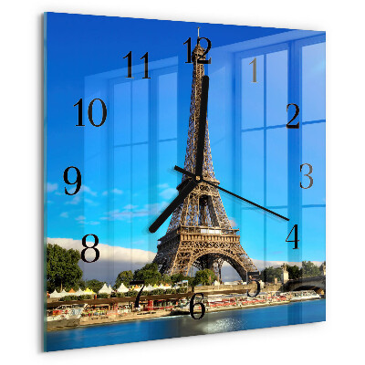 Square wall clock Eiffel Tower Paris