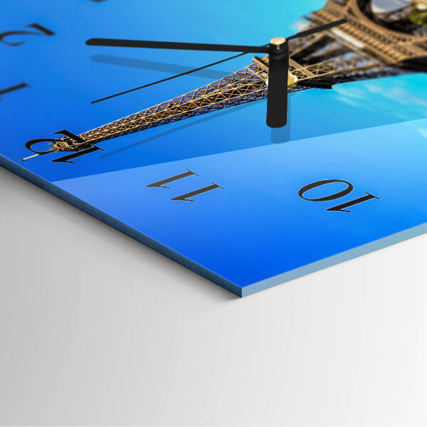 Square wall clock Eiffel Tower Paris