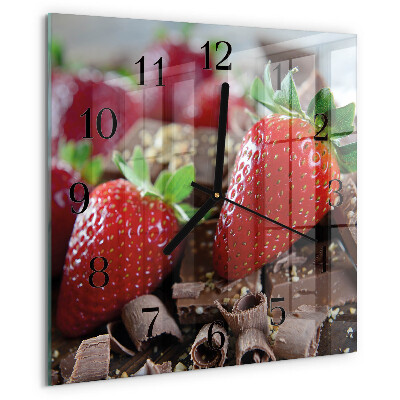 Square wall clock Strawberries