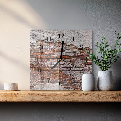 Square wall clock Brick