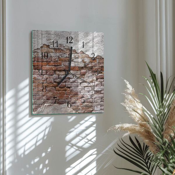 Square wall clock Brick