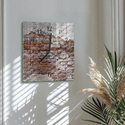 Square wall clock Brick