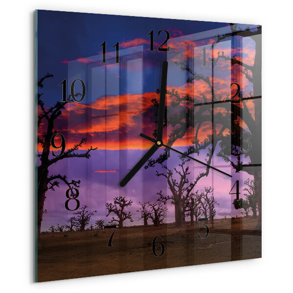 Square wall clock Trees