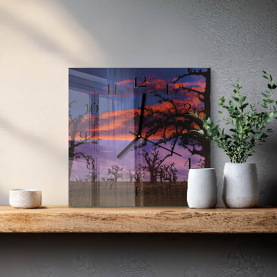 Square wall clock Trees