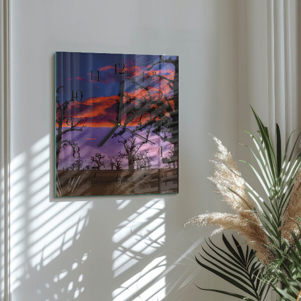 Square wall clock Trees