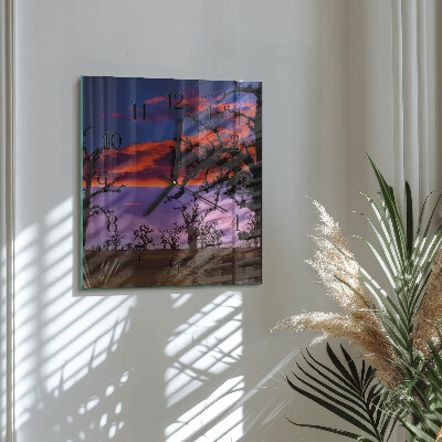Square wall clock Trees