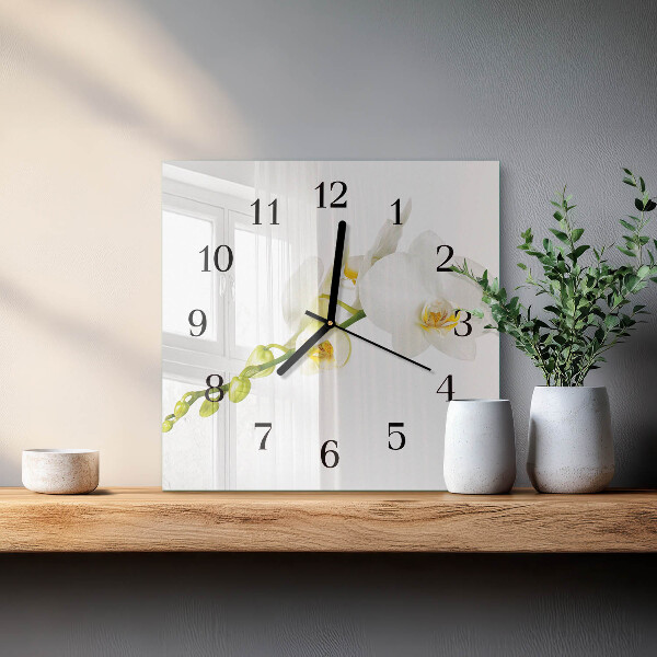 Square wall clock Orchid