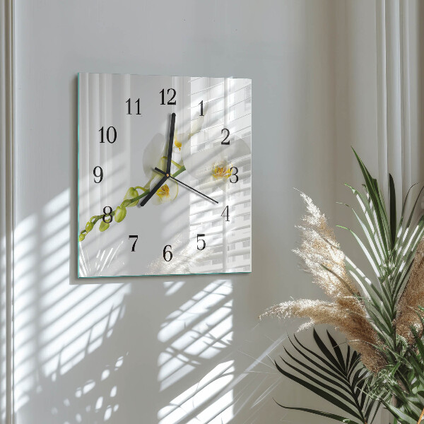 Square wall clock Orchid